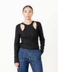 Rib Jersey Blouse in Black