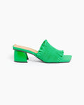 Smock Kitten Heel Mule in Kelly Green