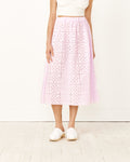 Broderie Anglaise Skirt in Pink Tulle