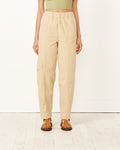 Washed Canvas Elasticated Curve Pants in Pale Khaki