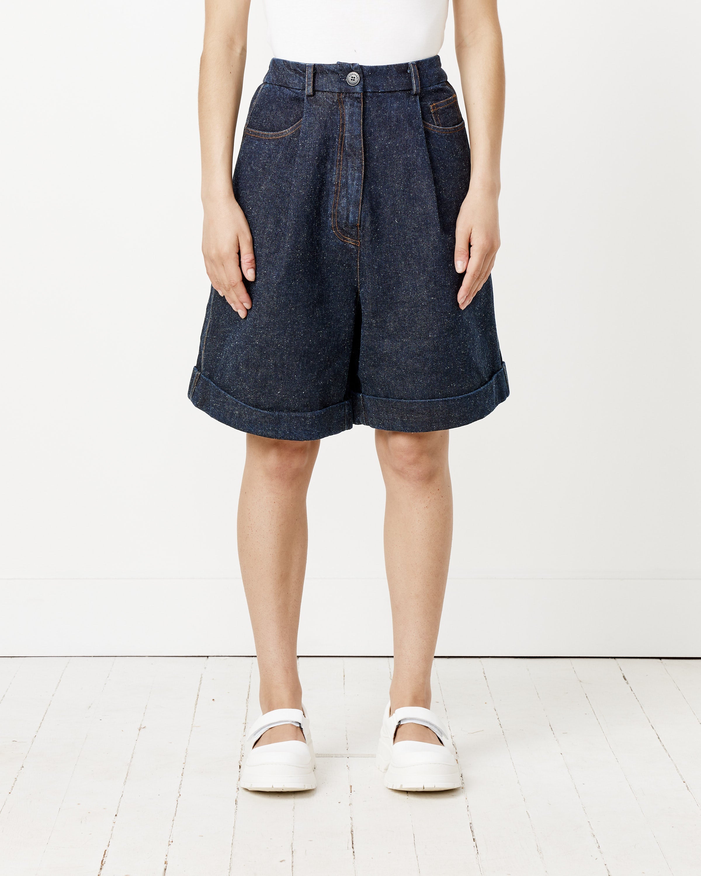 Pleated Bermuda Shorts