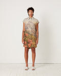 Silk Shirt Long Dress in Postcard Alpenrose
