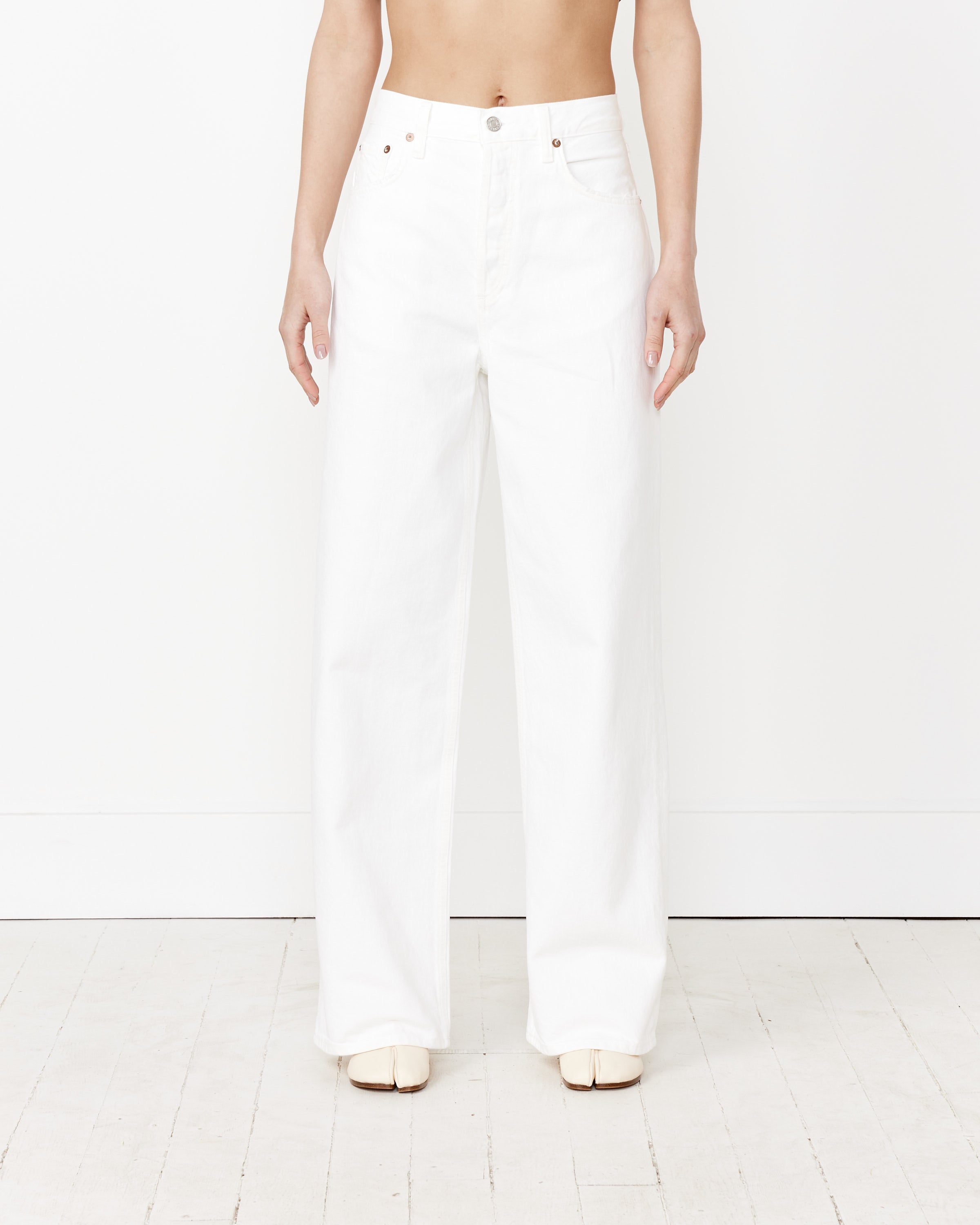 Low Slung Baggy Jean in Milkshake
