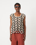 Crochet Ring Tank in Black/Cream