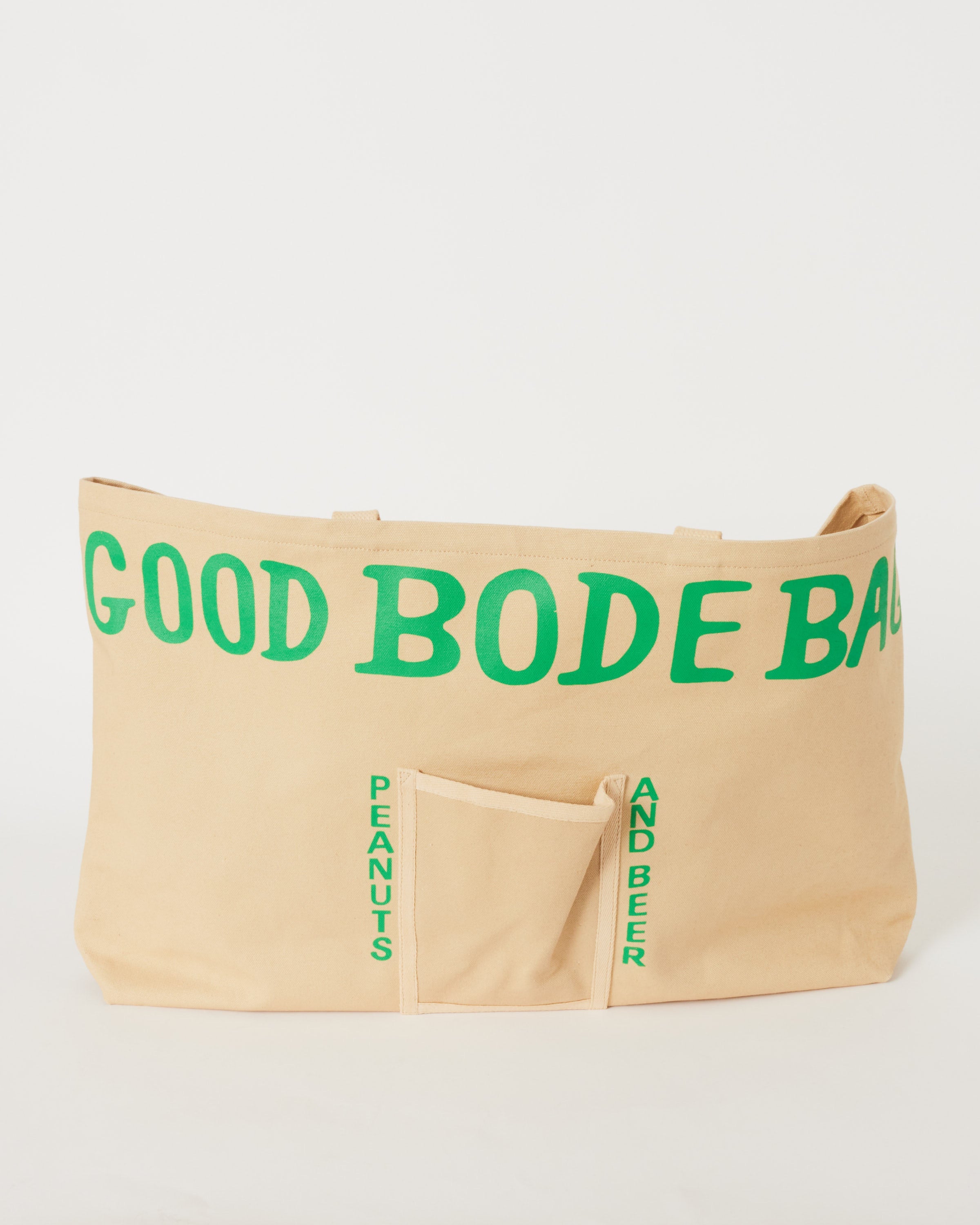 Large Beer Tote in Ecru Green