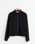 Mini Jacket in Black Worsted Wool