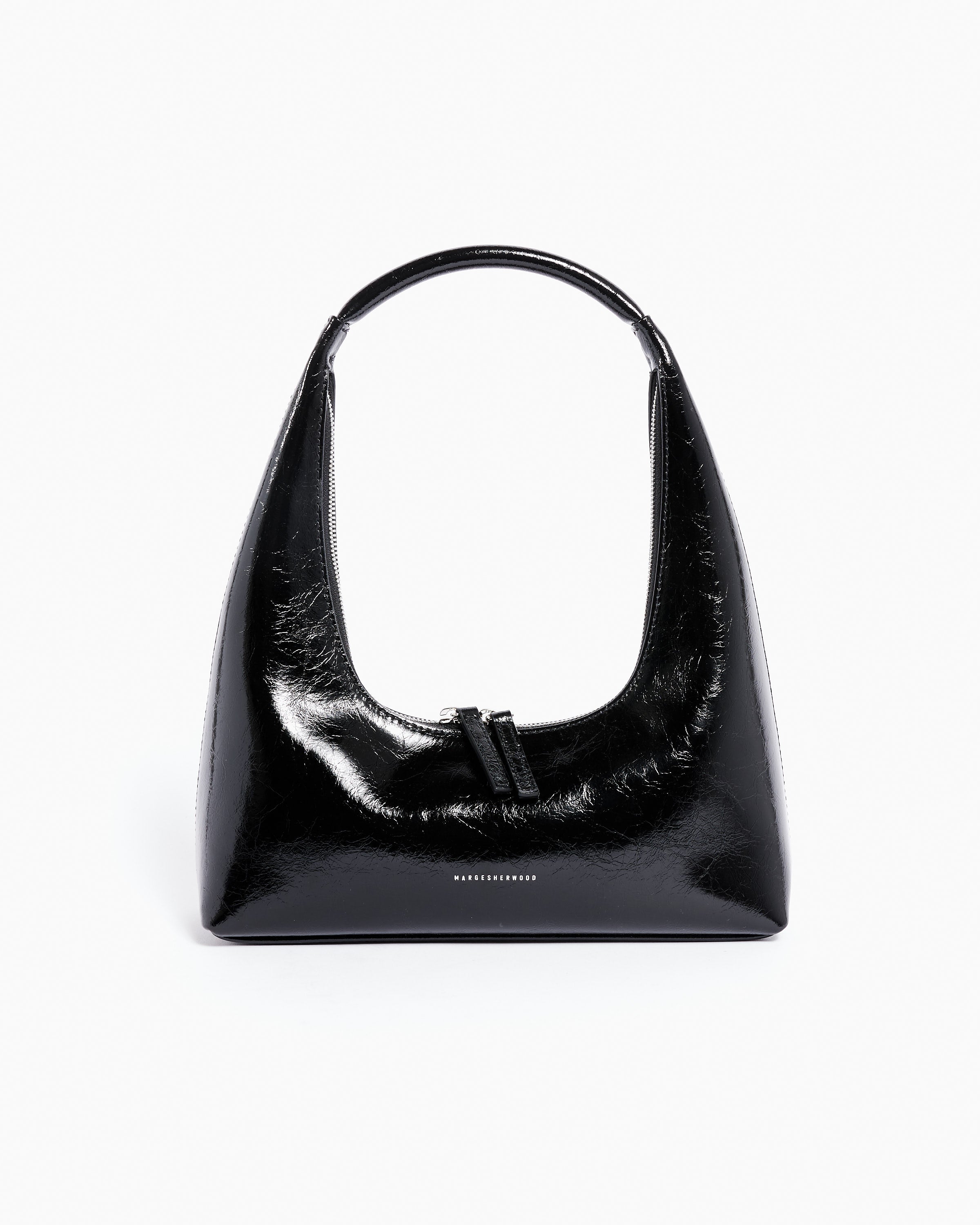 Hobo Shoulder Bag - Black Crinkle