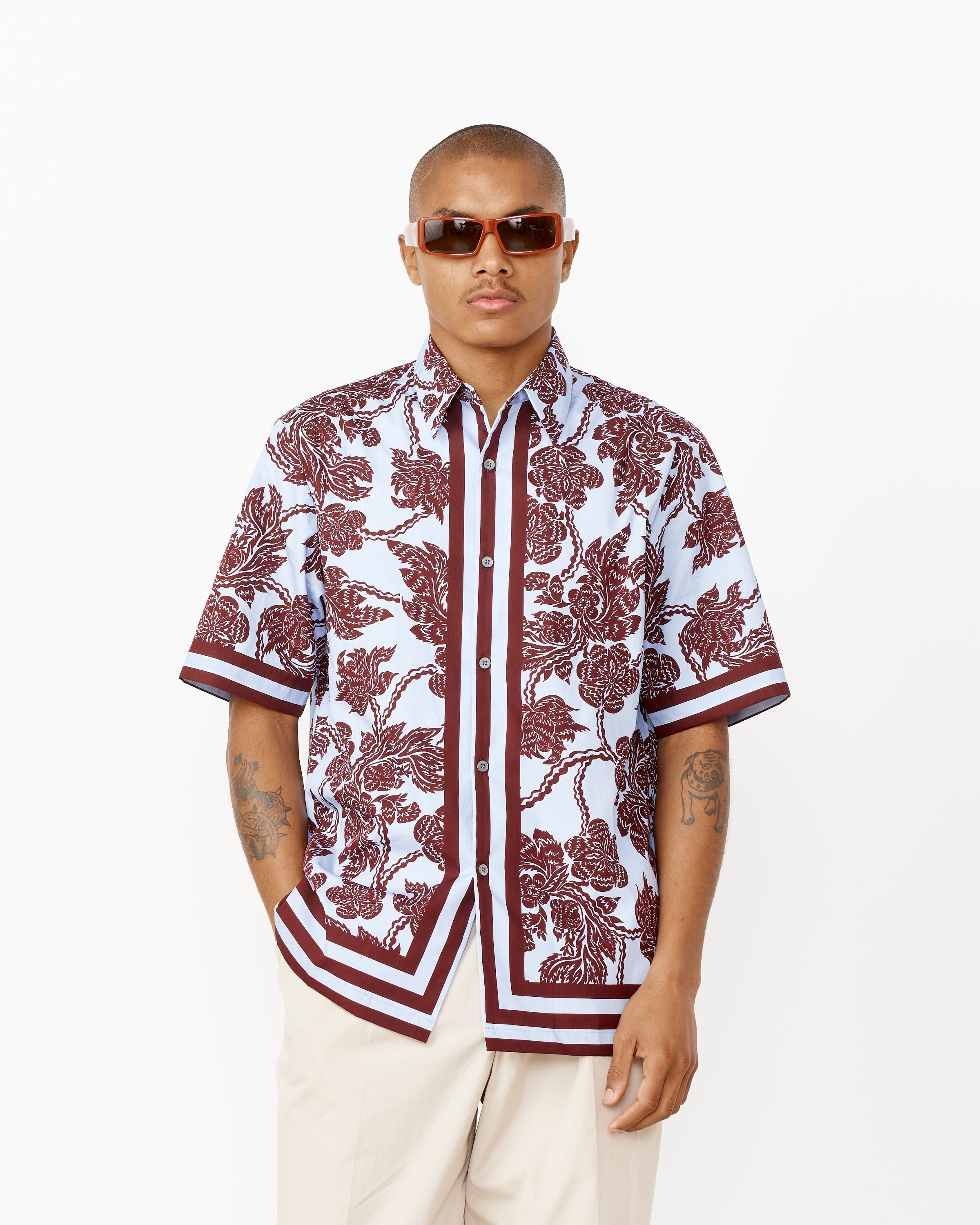 Floral Shirt in Burgundy