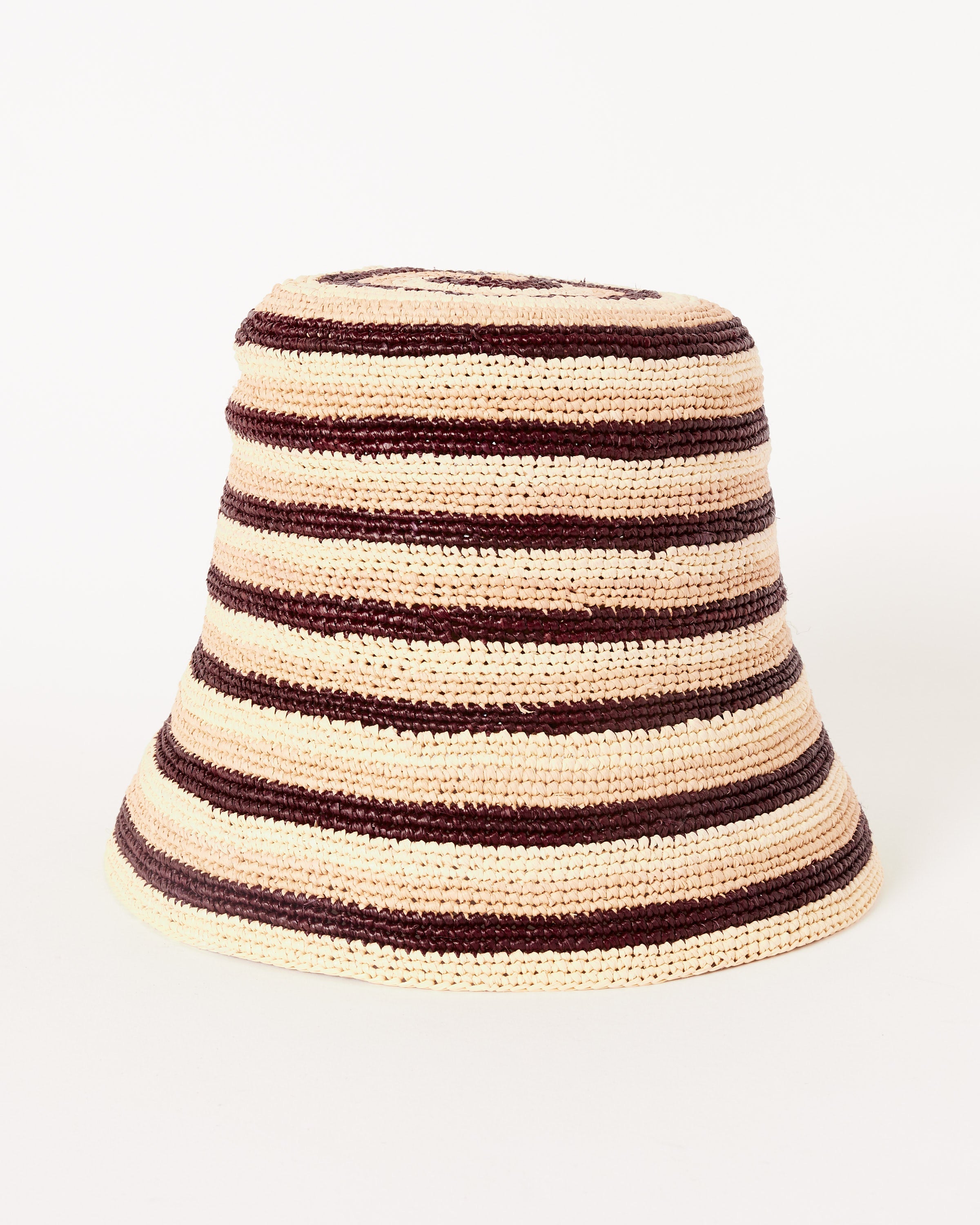 Opia Hat in Cream/Tan/Brown Stripe