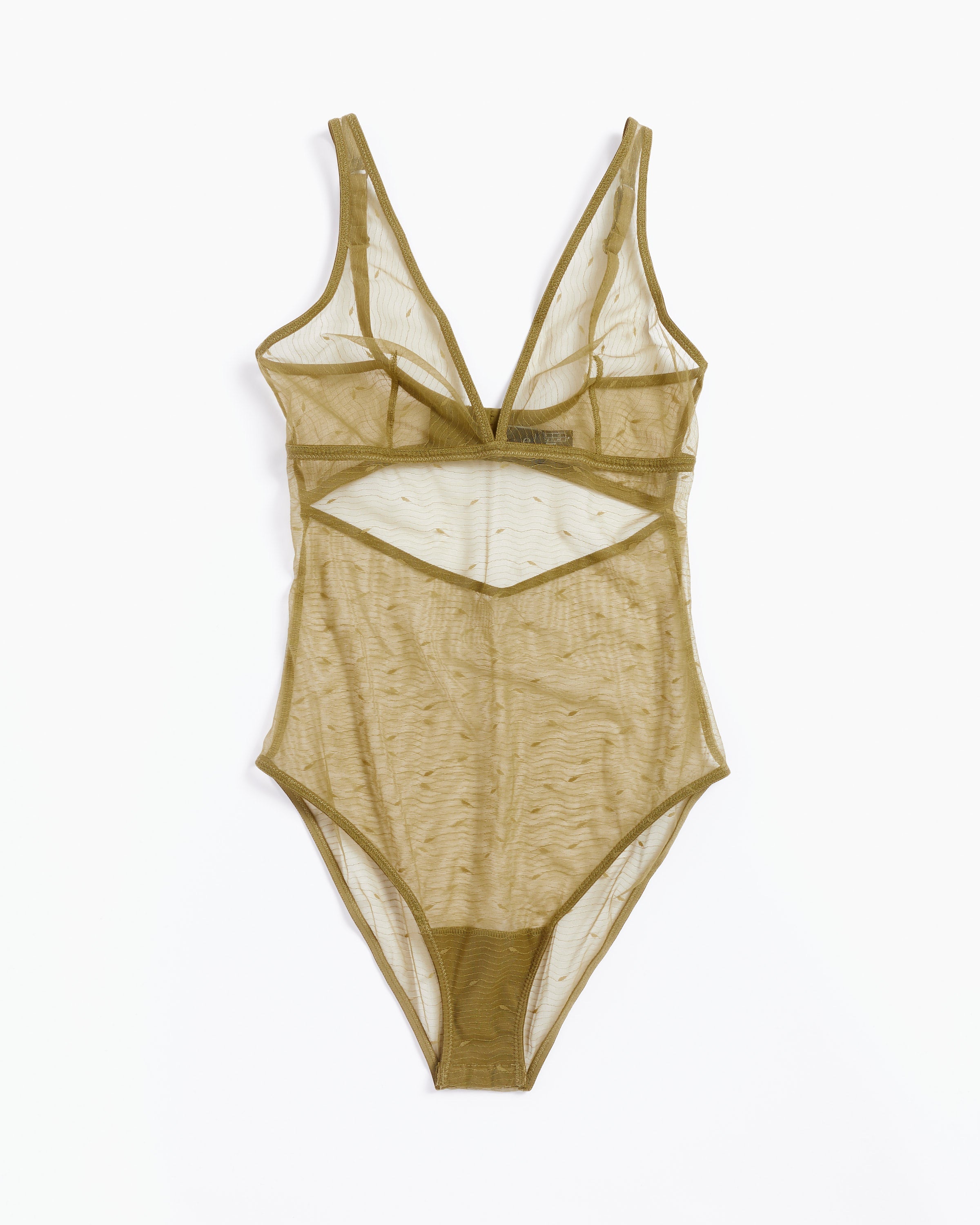 Kate Soft Plunge Bodysuit in Leaf