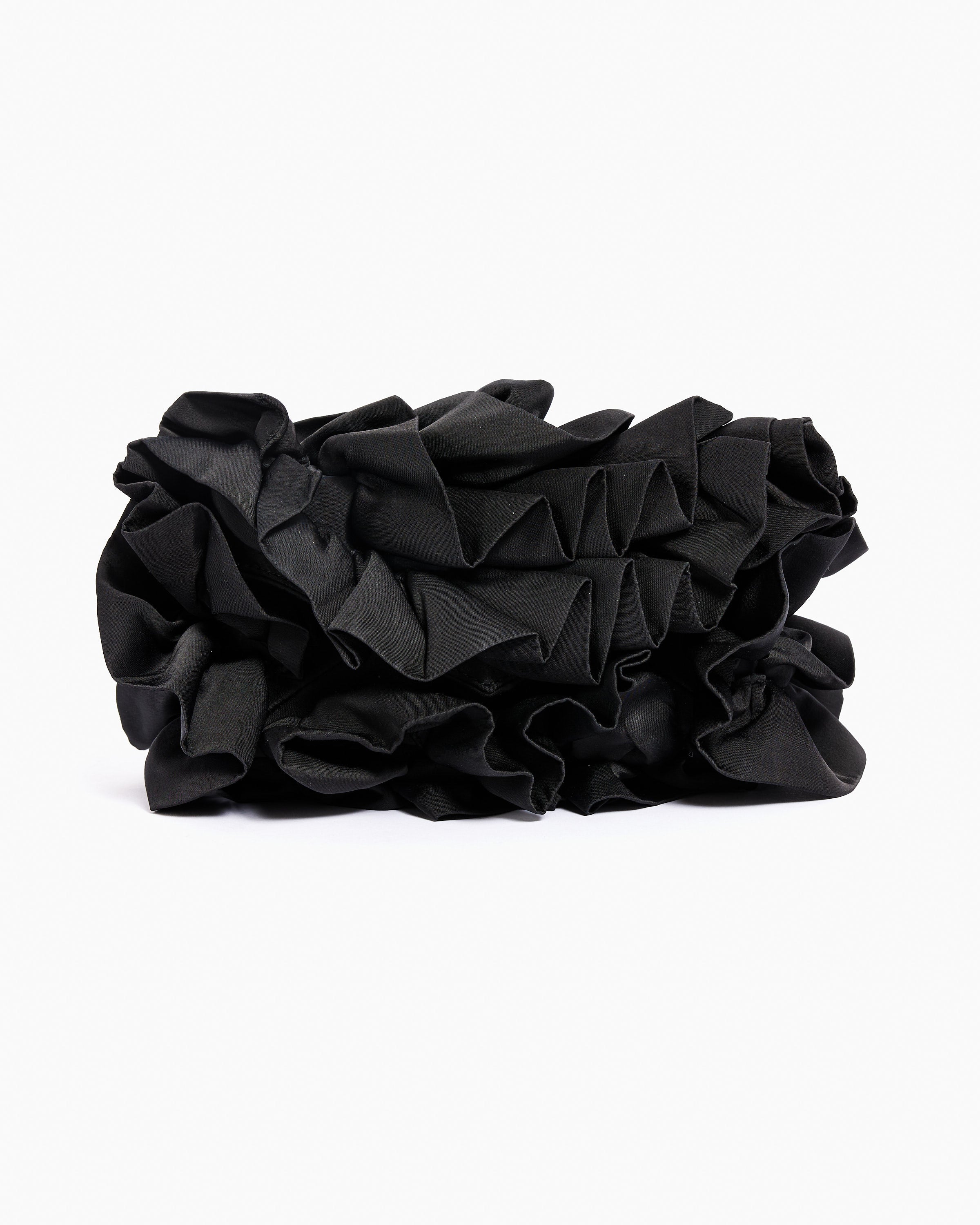 Ruffled Bag in Black