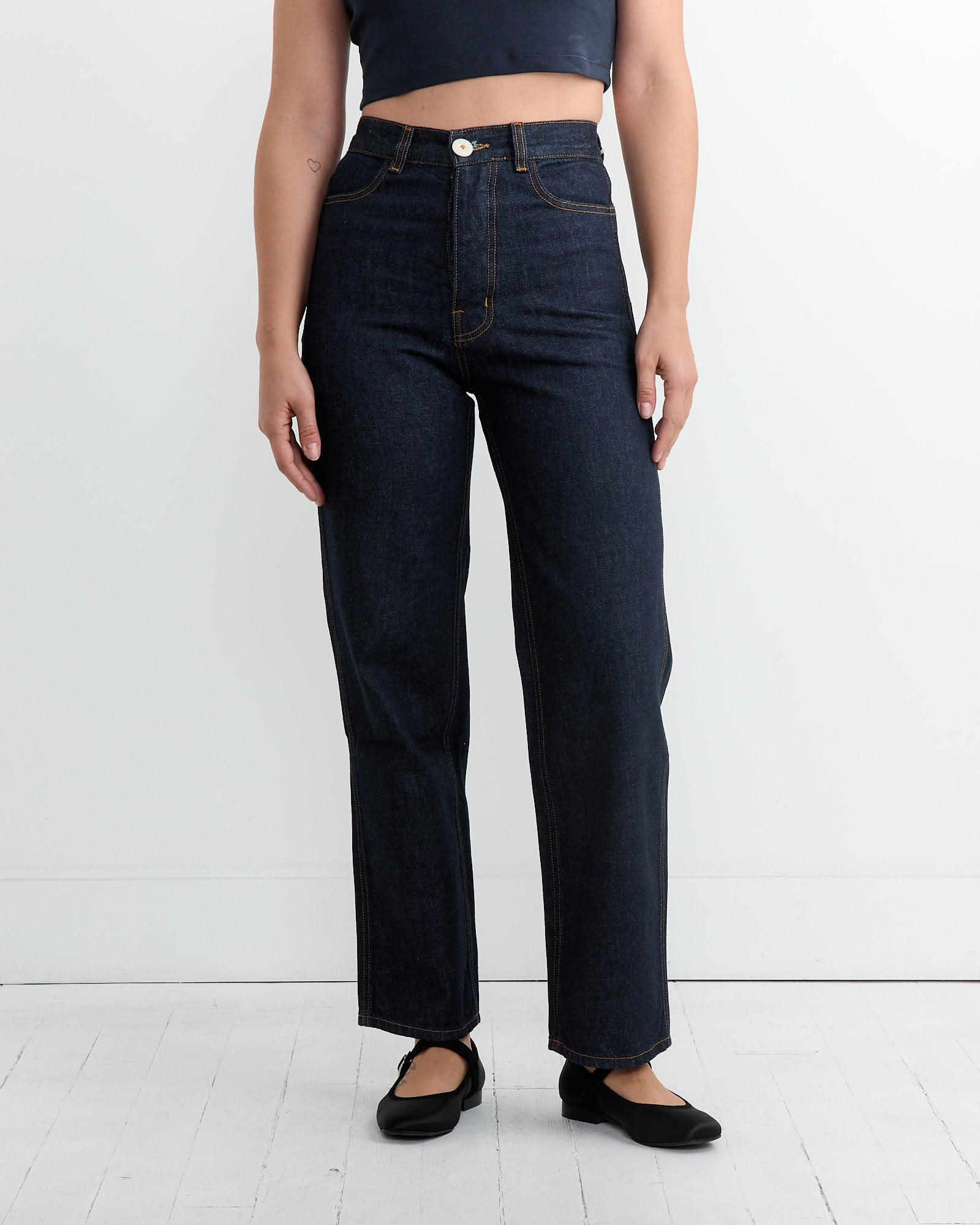 The 225 Gold Stitch in Dark Blue