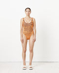 Le Maillot Signature One Piece in Arty Leaf Orange