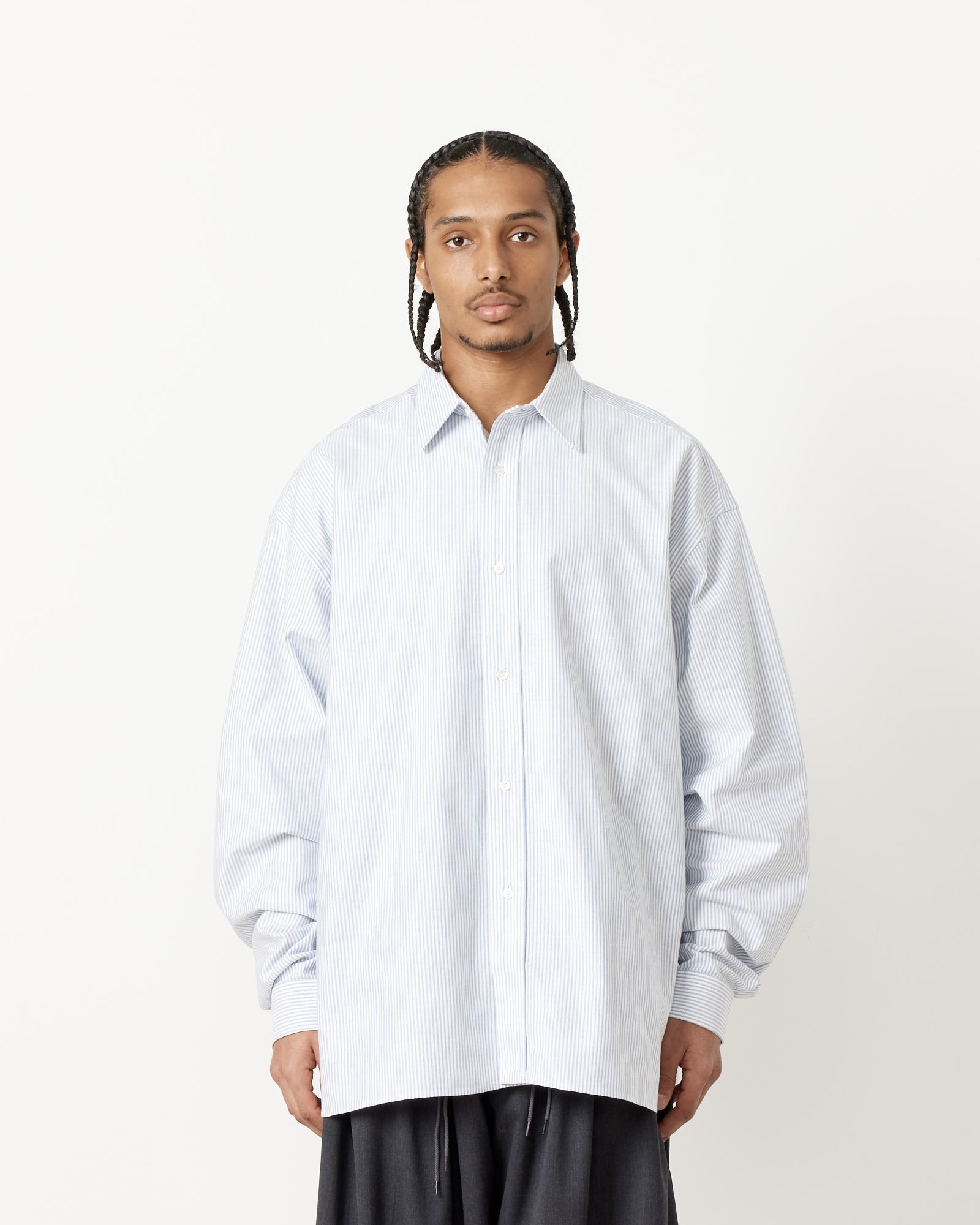 Wide Shirt in Navy Stripe