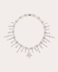 Silver-Tone Crystal Chandelier Necklace