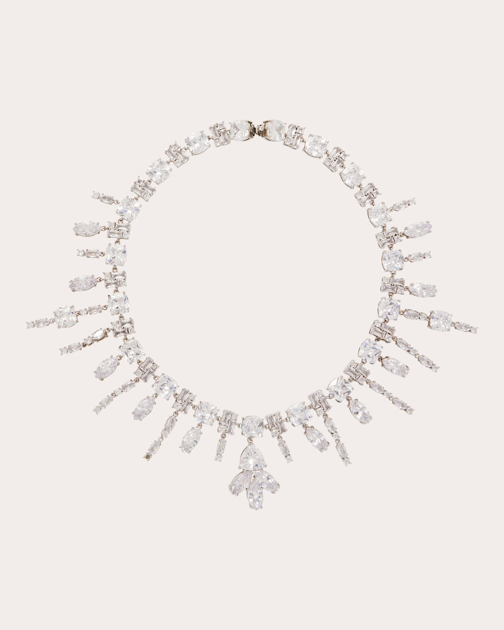 Silver-Tone Crystal Chandelier Necklace