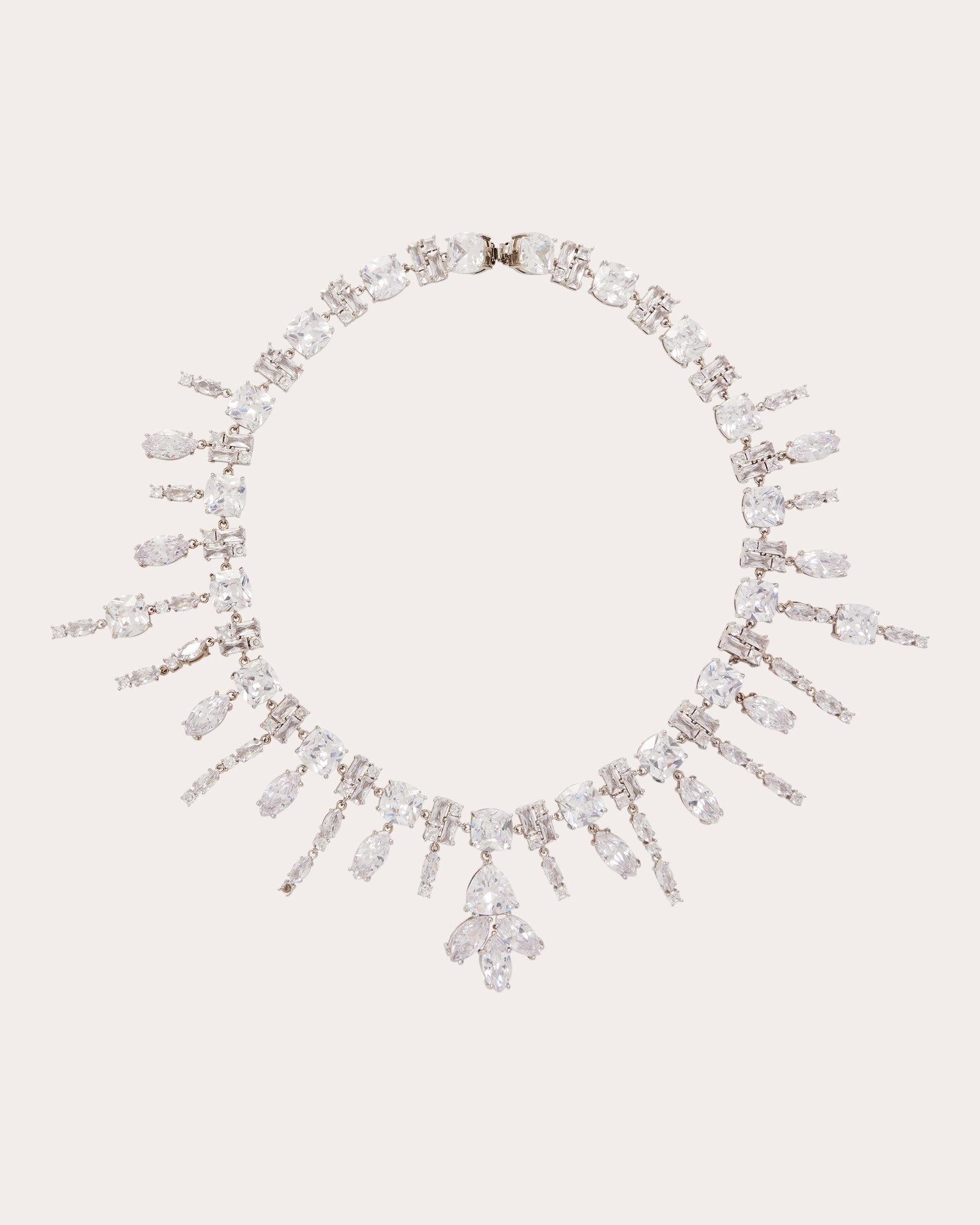 Silver-Tone Crystal Chandelier Necklace