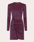 Gathered Printed Crepe Mini Dress