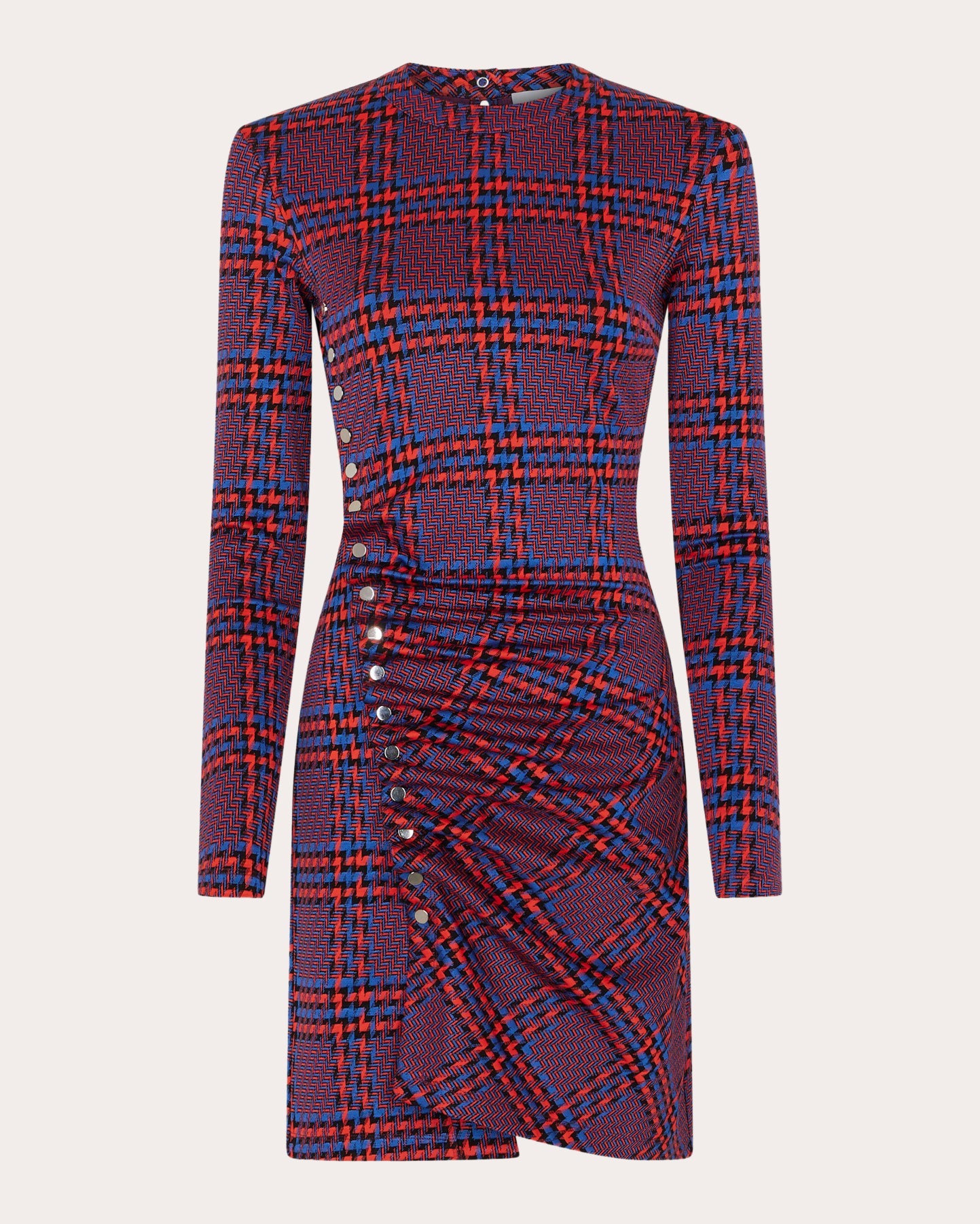 Gathered Printed Crepe Mini Dress
