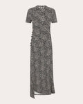Printed Gathered Stretch-Jersey Midi Dress