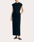 Linen-Blend Midi Dress