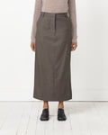 Wool Blend Midi Skirt