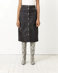 Snap Front Midi Skirt