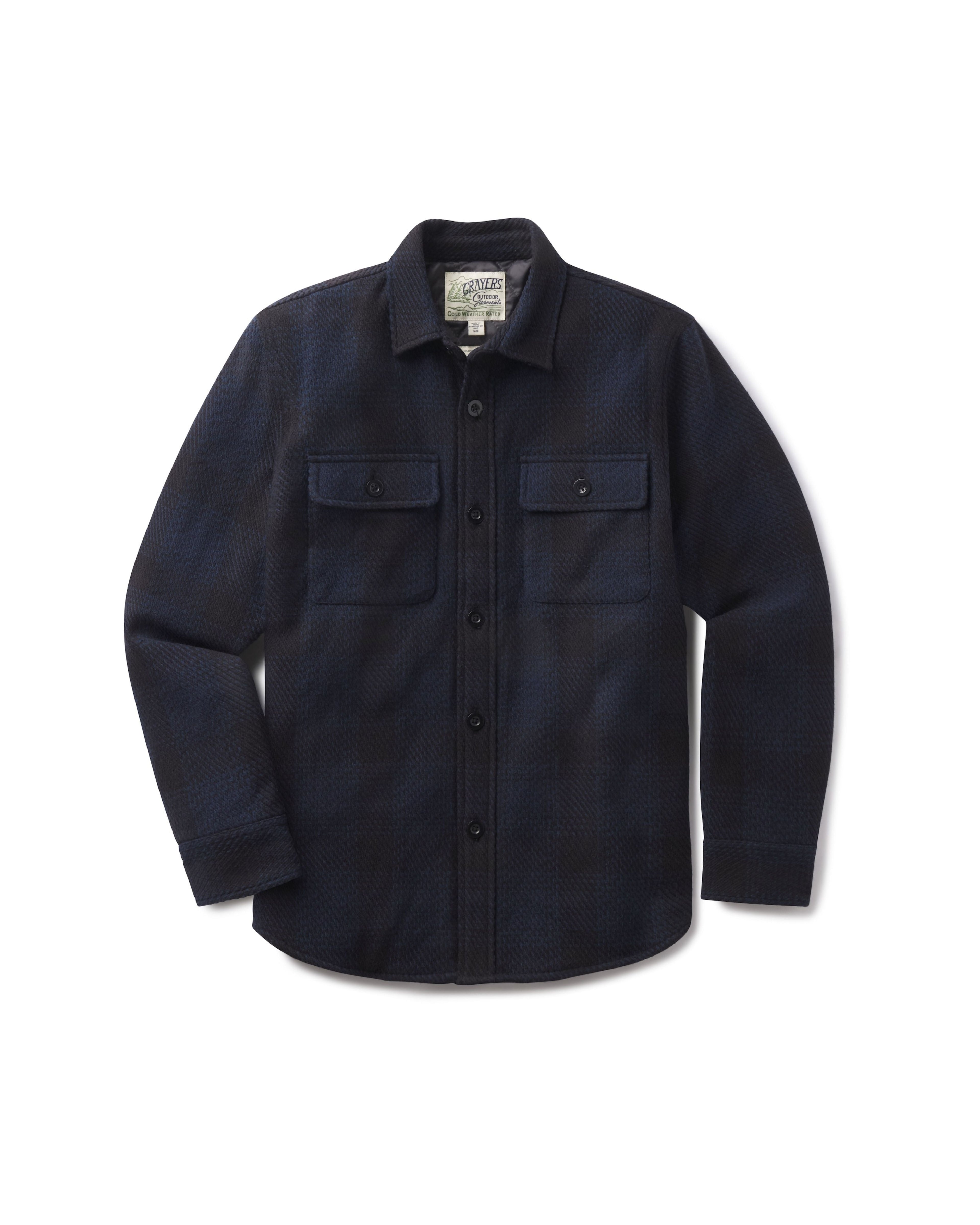 Brawny Twill Quilted Shirt Jacket - Navy