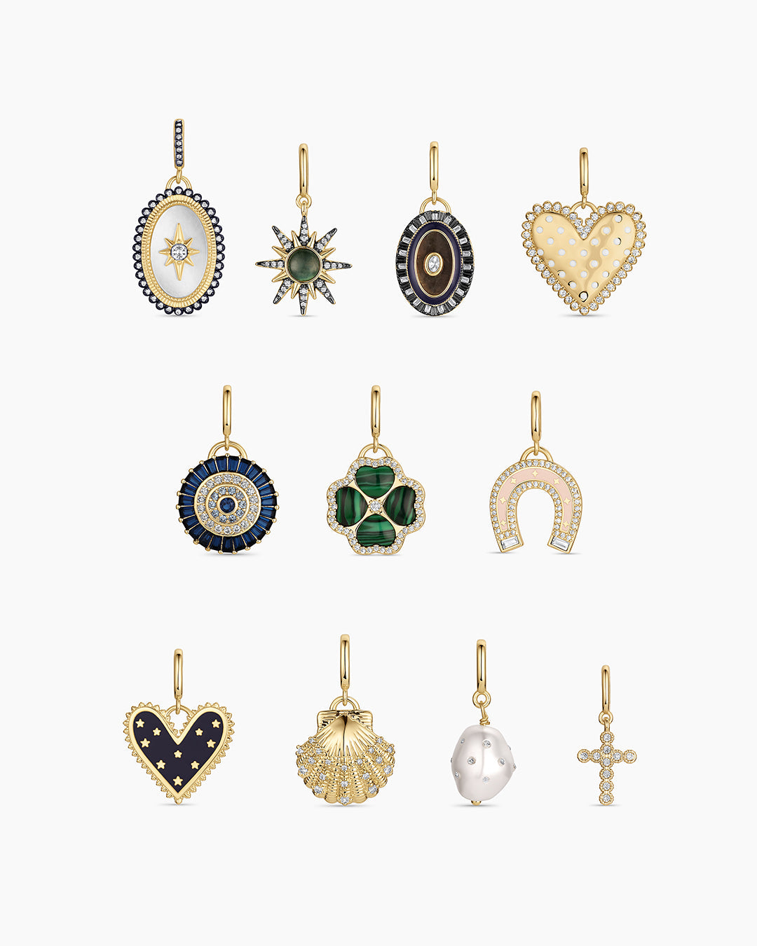 Vintage Heart Star Parker Charm