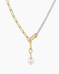 Vintage Shimmer Pearl Charm Necklace