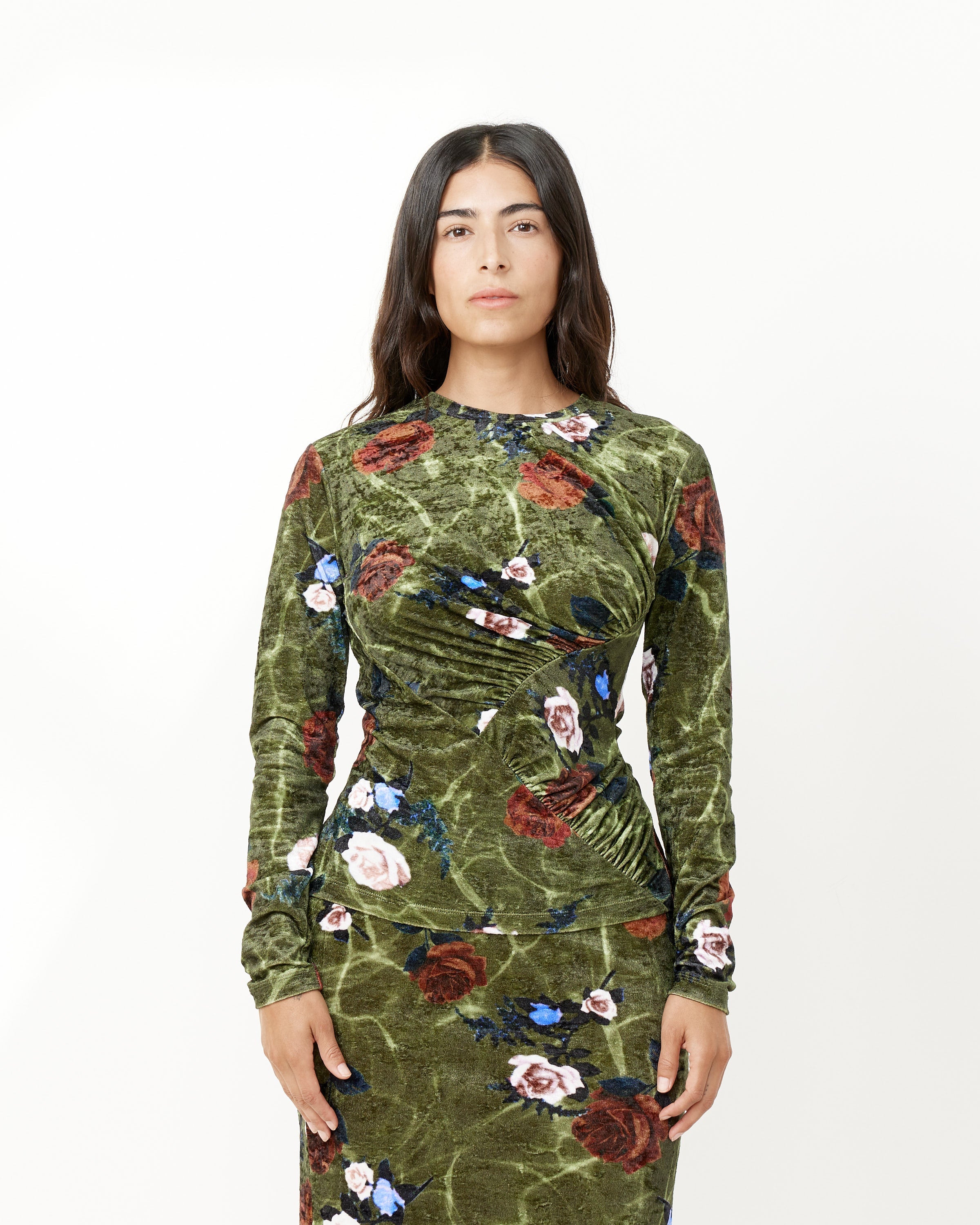 Rose Print Turtleneck