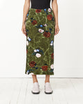 Rose Print Midi Skirt