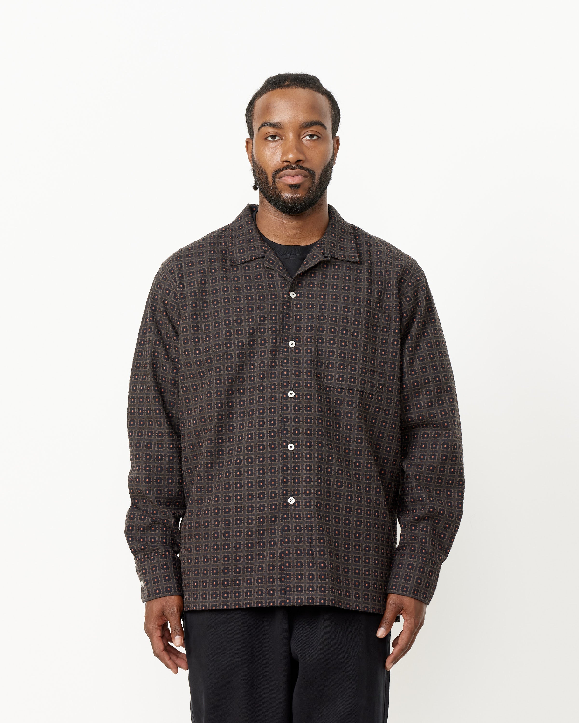 Long Sleeve Cotton Camp Shirt