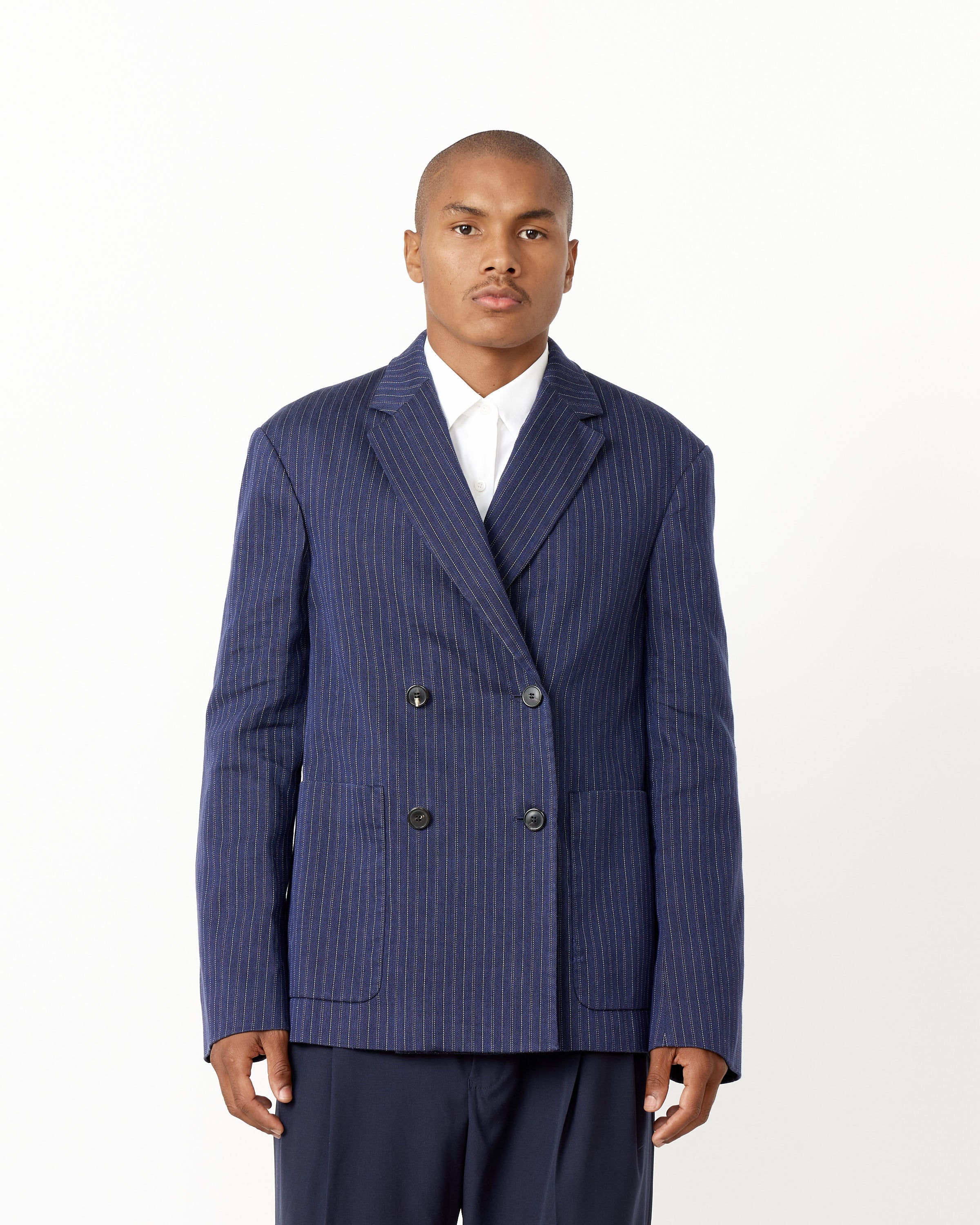Pinstripe Double-Breasted Jacket