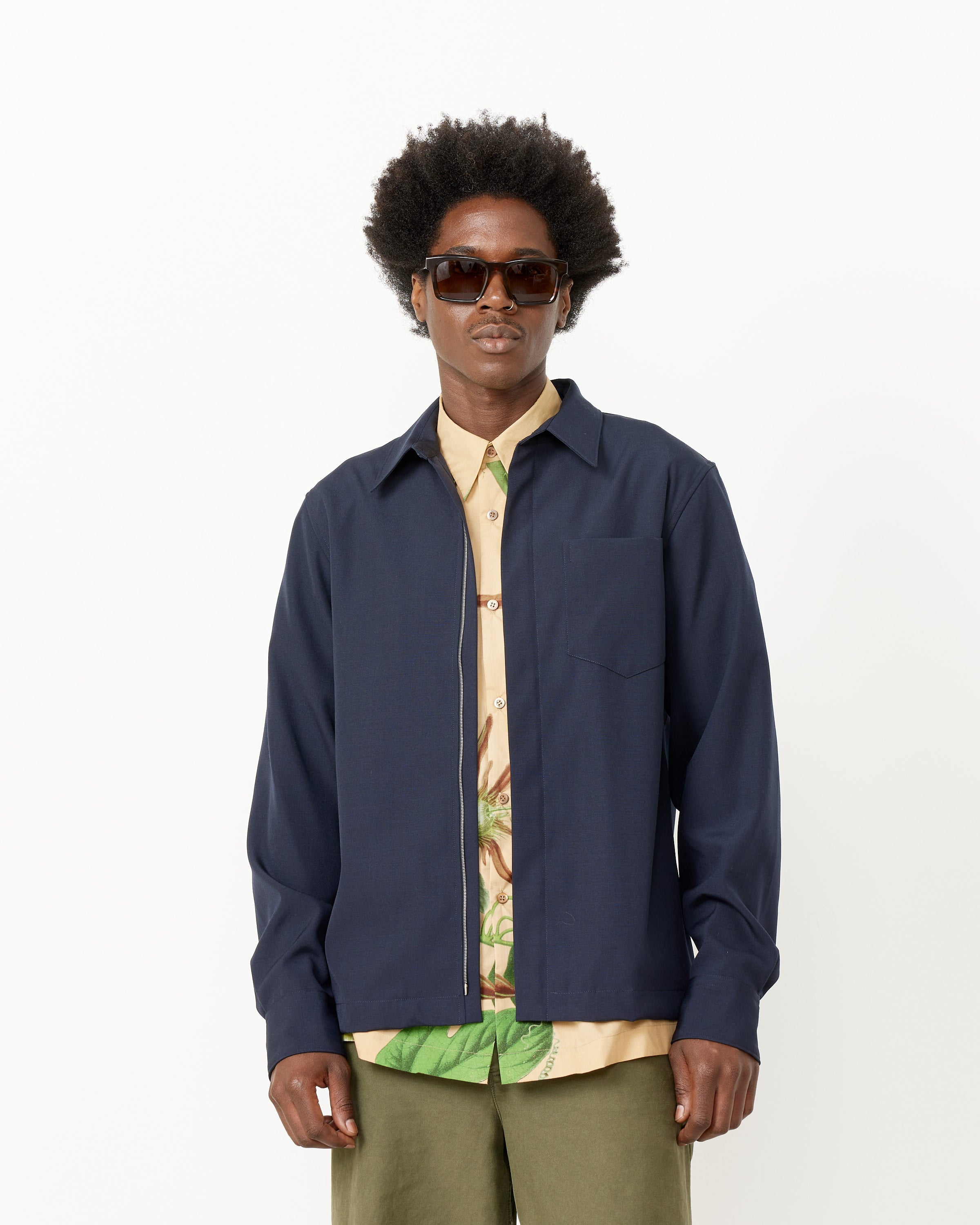 Navy Zip Shirt