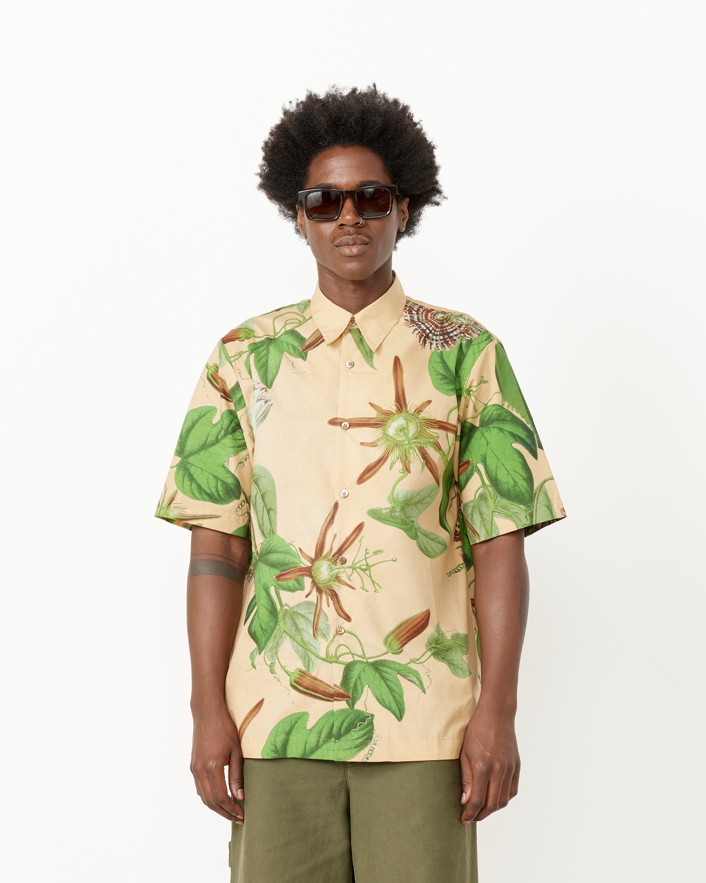 Camel Floral Shirt