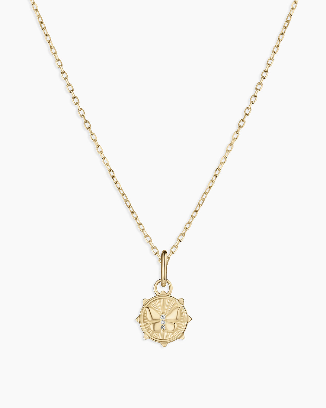Diamond Butterfly Charm Necklace