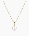 14k Gold Pearl Charm Necklace