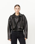 Remi Cropped Leather Biker