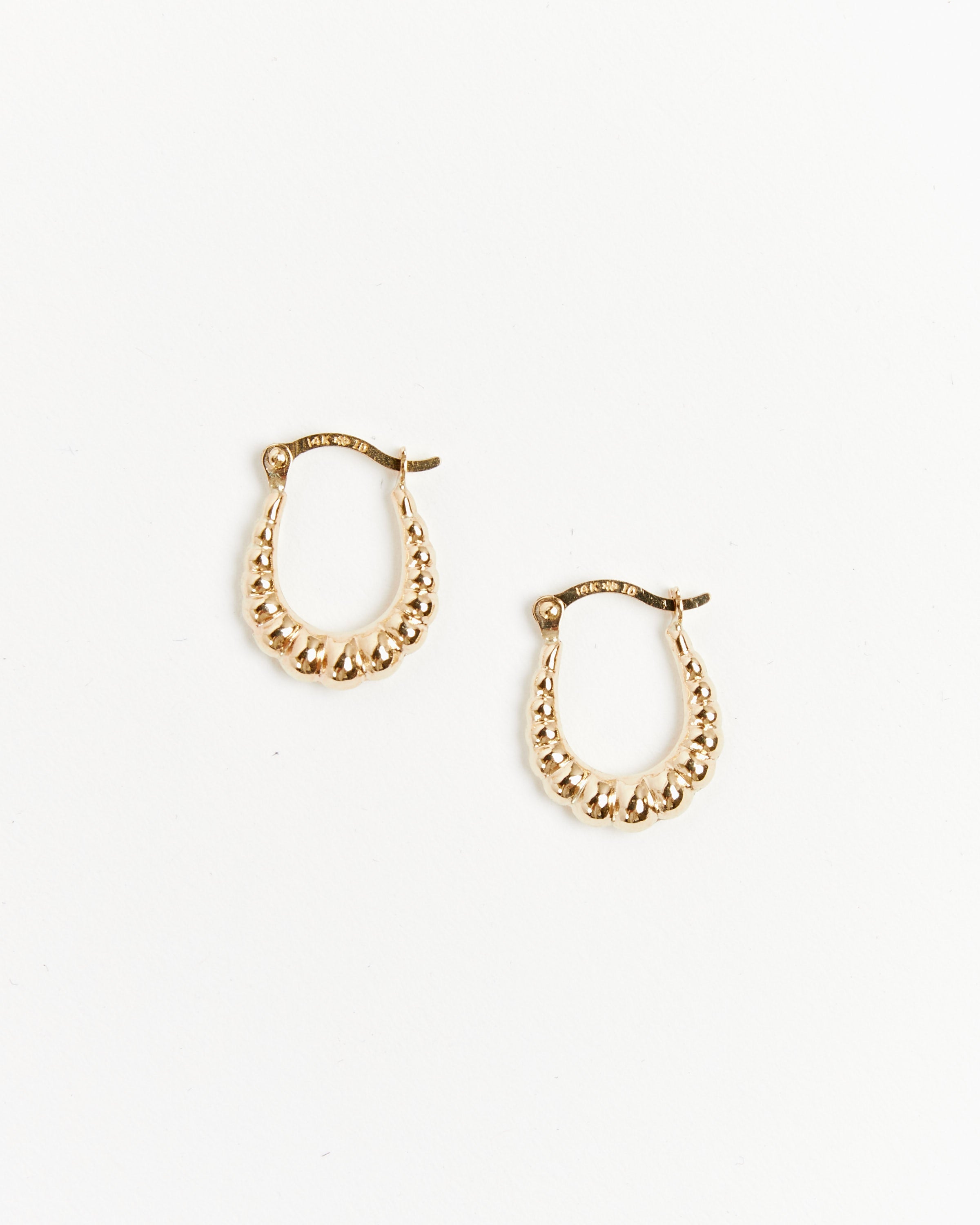 Mini Bubble Hoop Earrings in 14k Yellow Gold