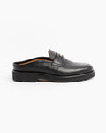 Coin Loafer Mule in Ostrich Black