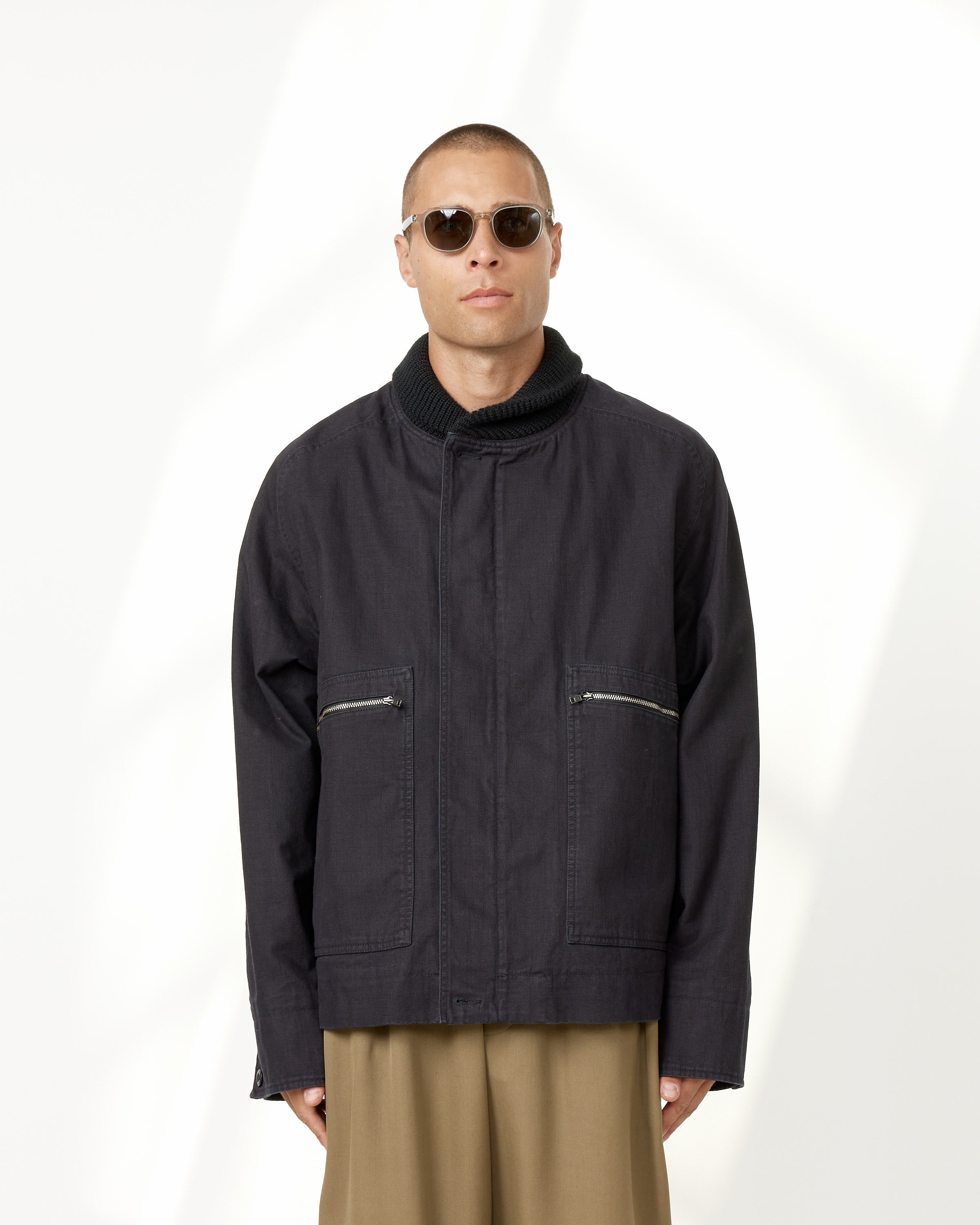 Rib Neck Jacket