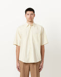 Washed Finx Twill Big Half Sleeve Shirt in Light Yellow