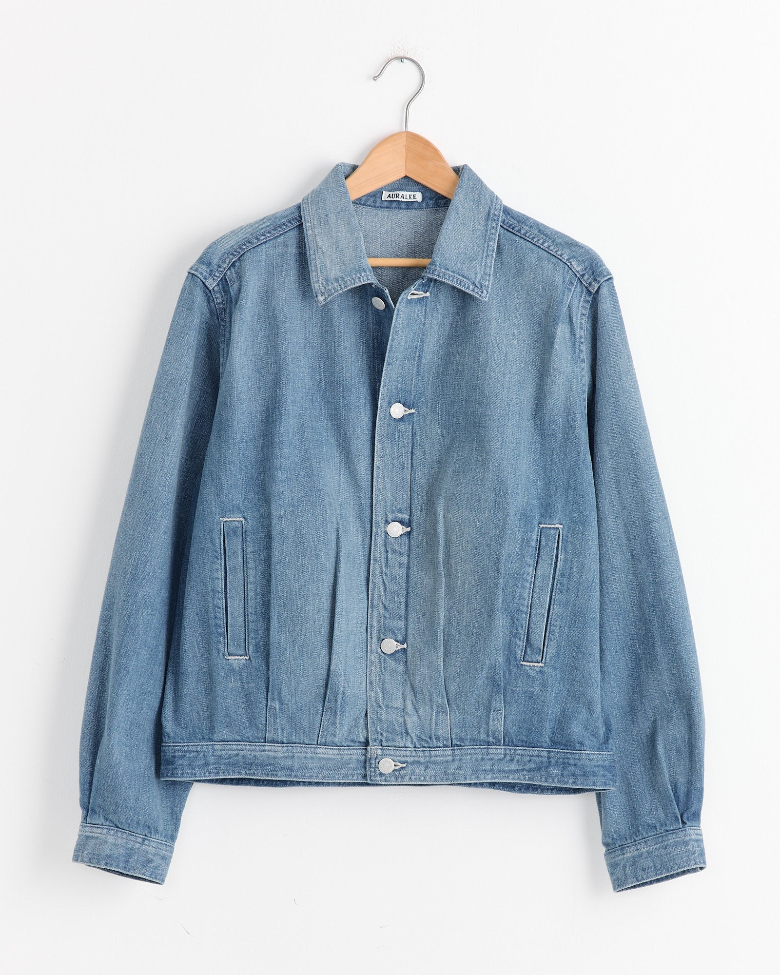Faded Light Denim Blouson in Light Indigo