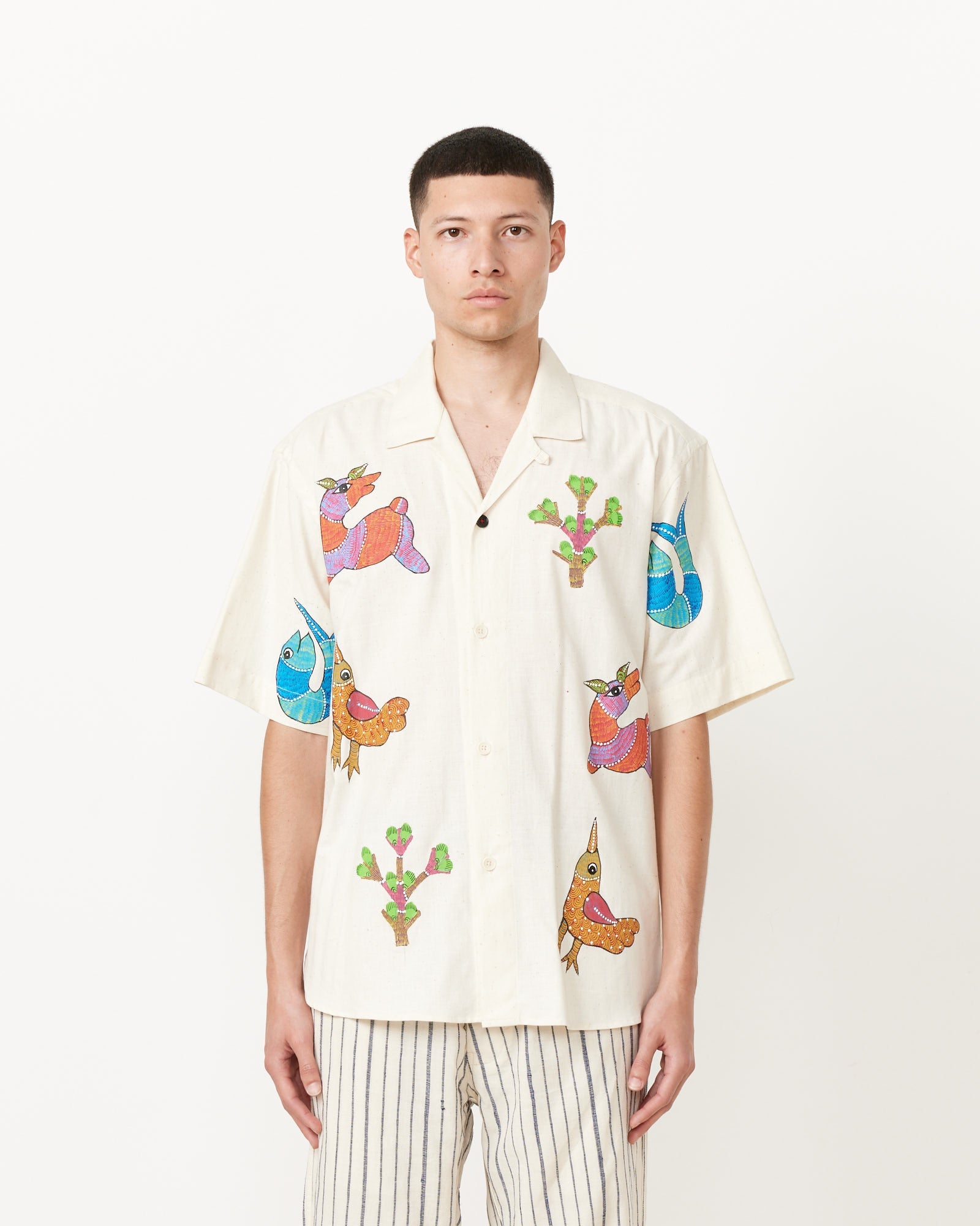 Gond Painting Ronen Shirt in Natural