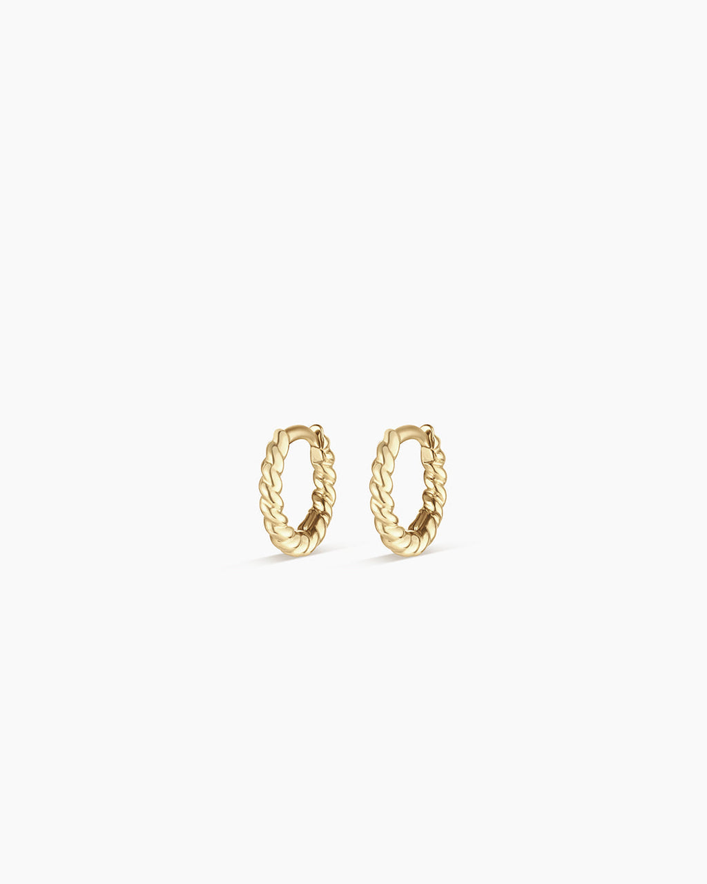 14k Gold Crew Huggies 8mm