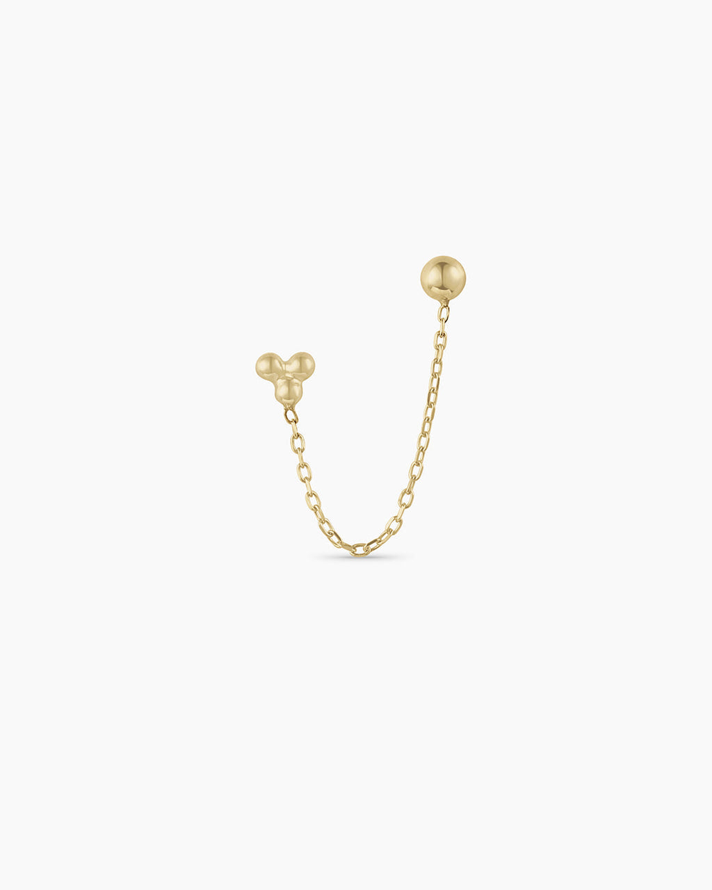 14k Gold Bali Chain Double Stud