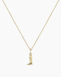 14k Gold Cowboy Boot Charm Necklace