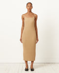 Wide Rib Knit Dress in Beige