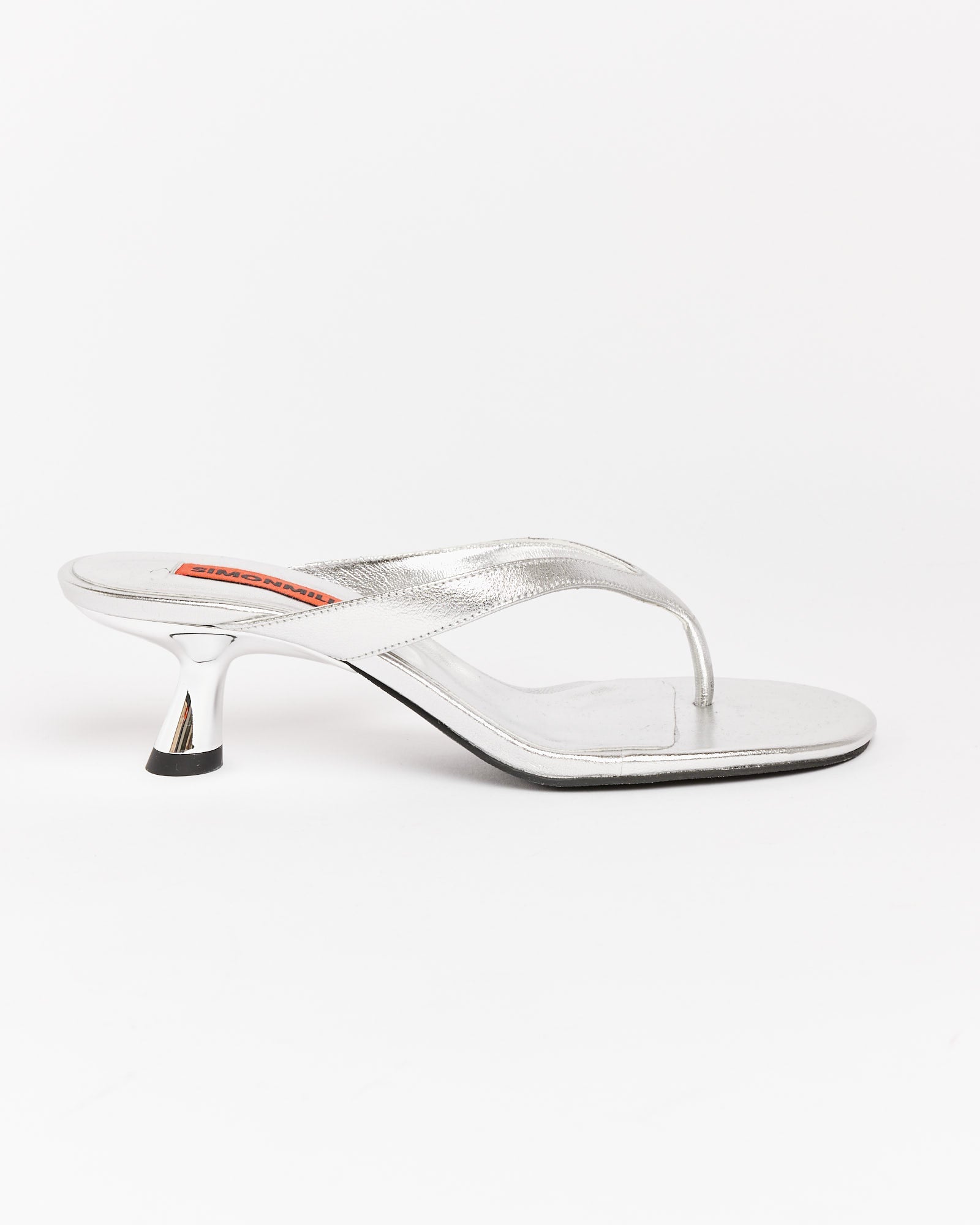 Beep Thong Heel in Silver